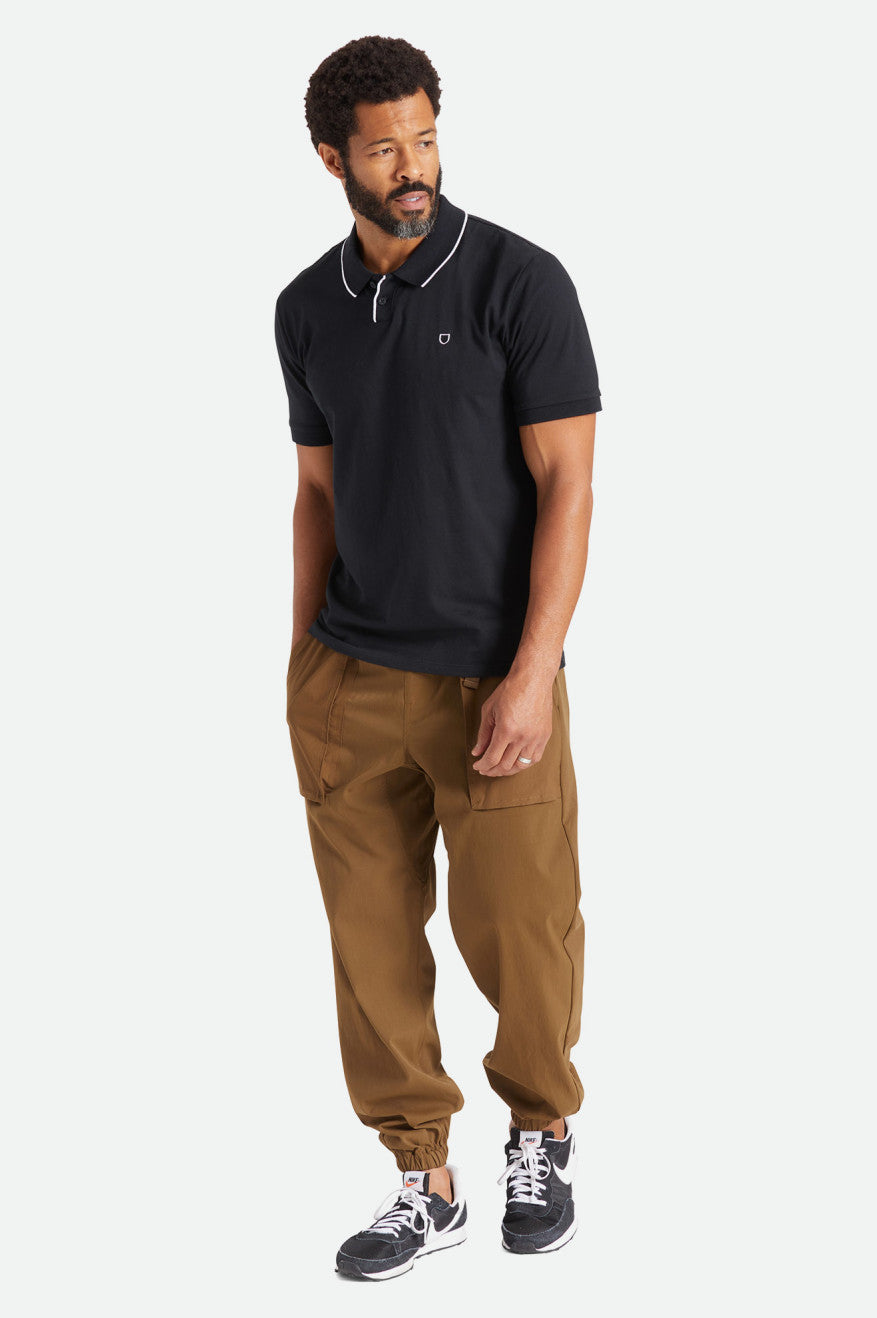 Brixton Proper S/S Polo Pleteniny Panske Čierne | 109327QVE