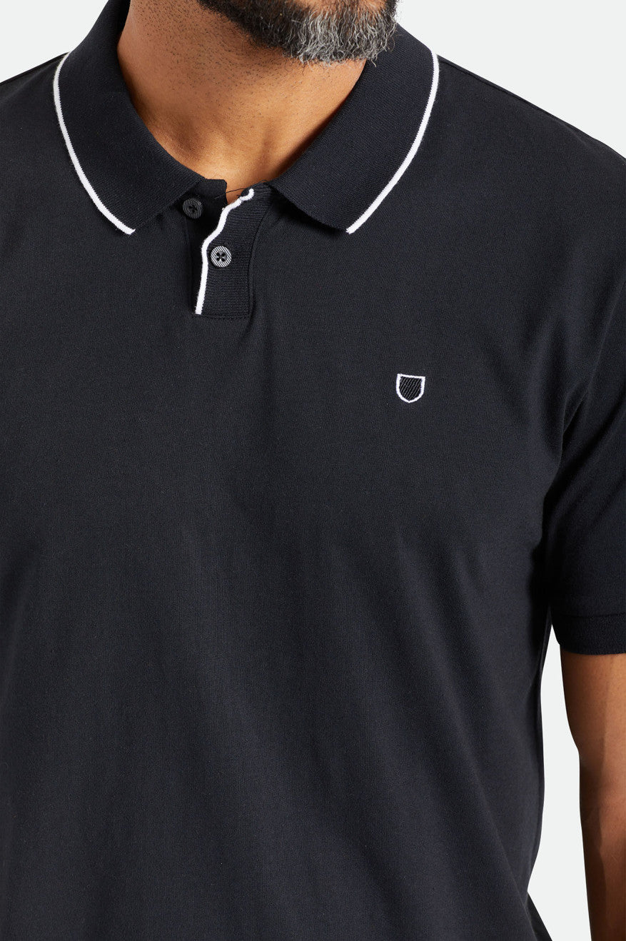 Brixton Proper S/S Polo Pleteniny Panske Čierne | 109327QVE