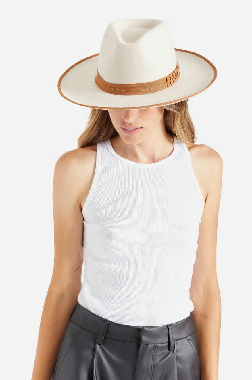 Brixton Reno Fedora Fedoras Damske Biele | 265780LAD