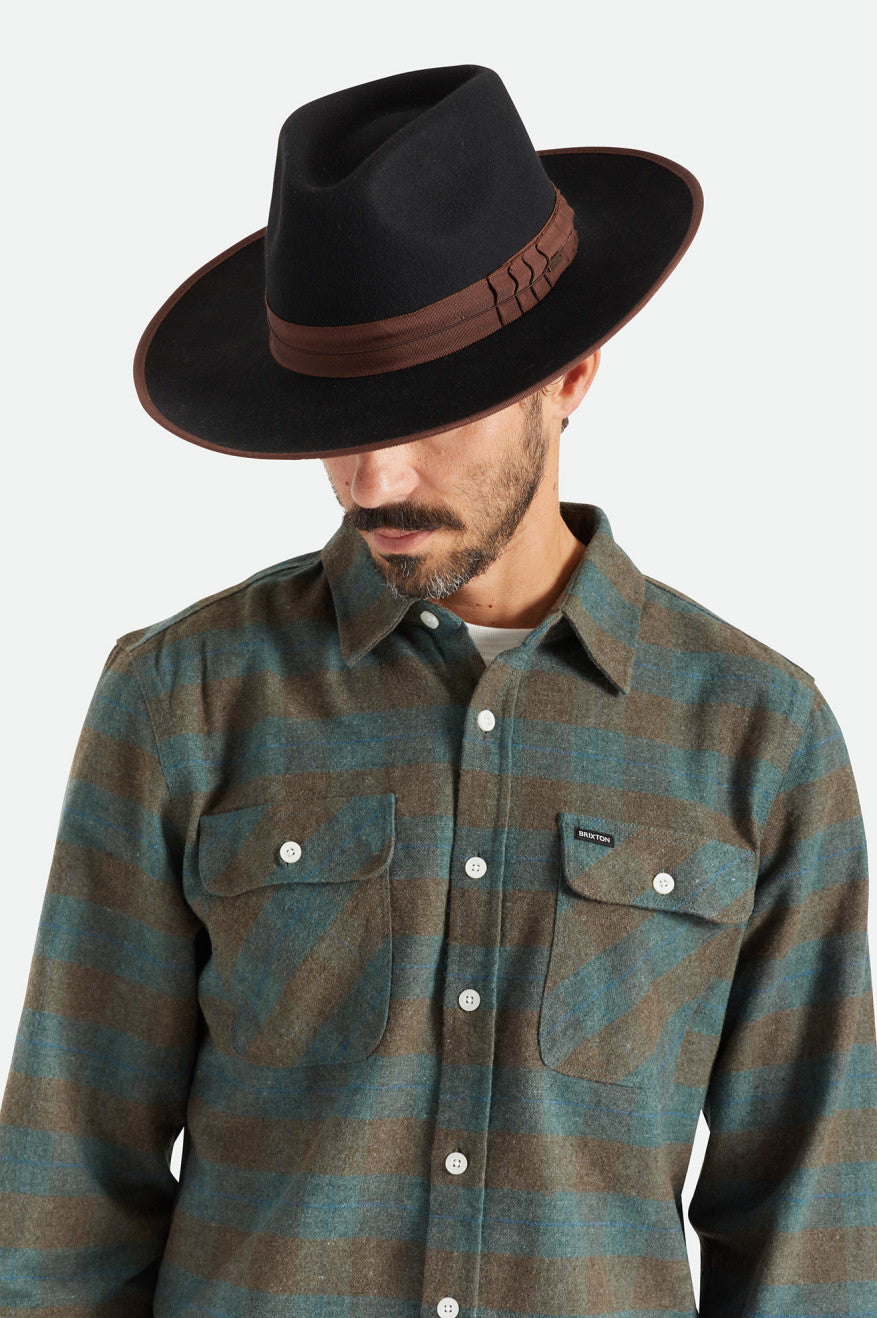 Brixton Reno Fedora Fedoras Damske Čierne Hnede | 351068IZA