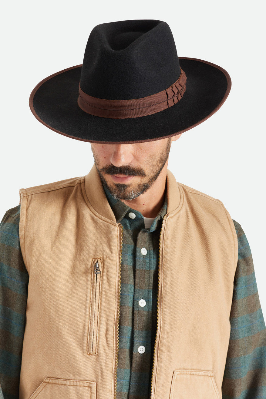 Brixton Reno Fedora Fedoras Damske Čierne Hnede | 351068IZA