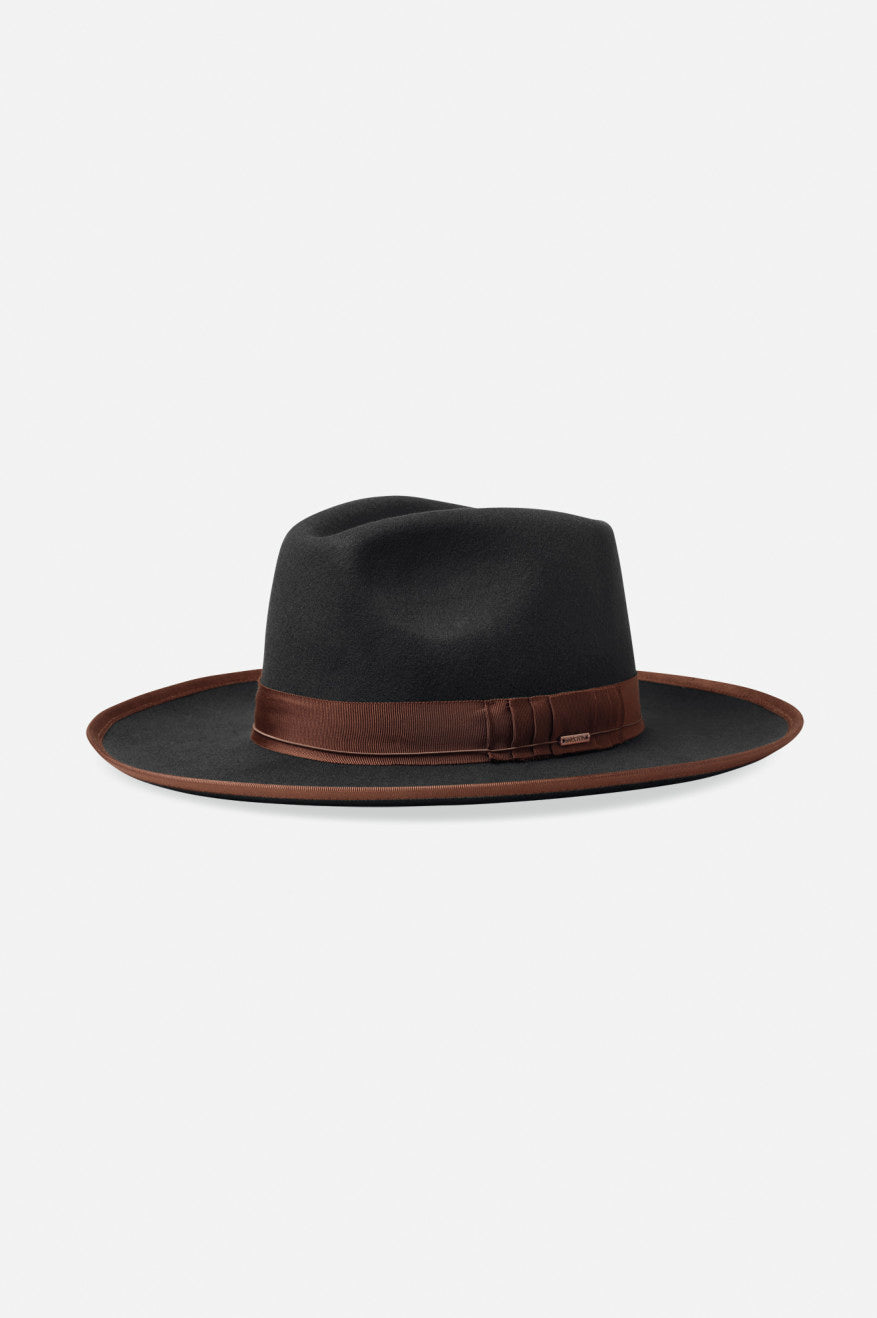 Brixton Reno Fedora Fedoras Damske Čierne Hnede | 351068IZA