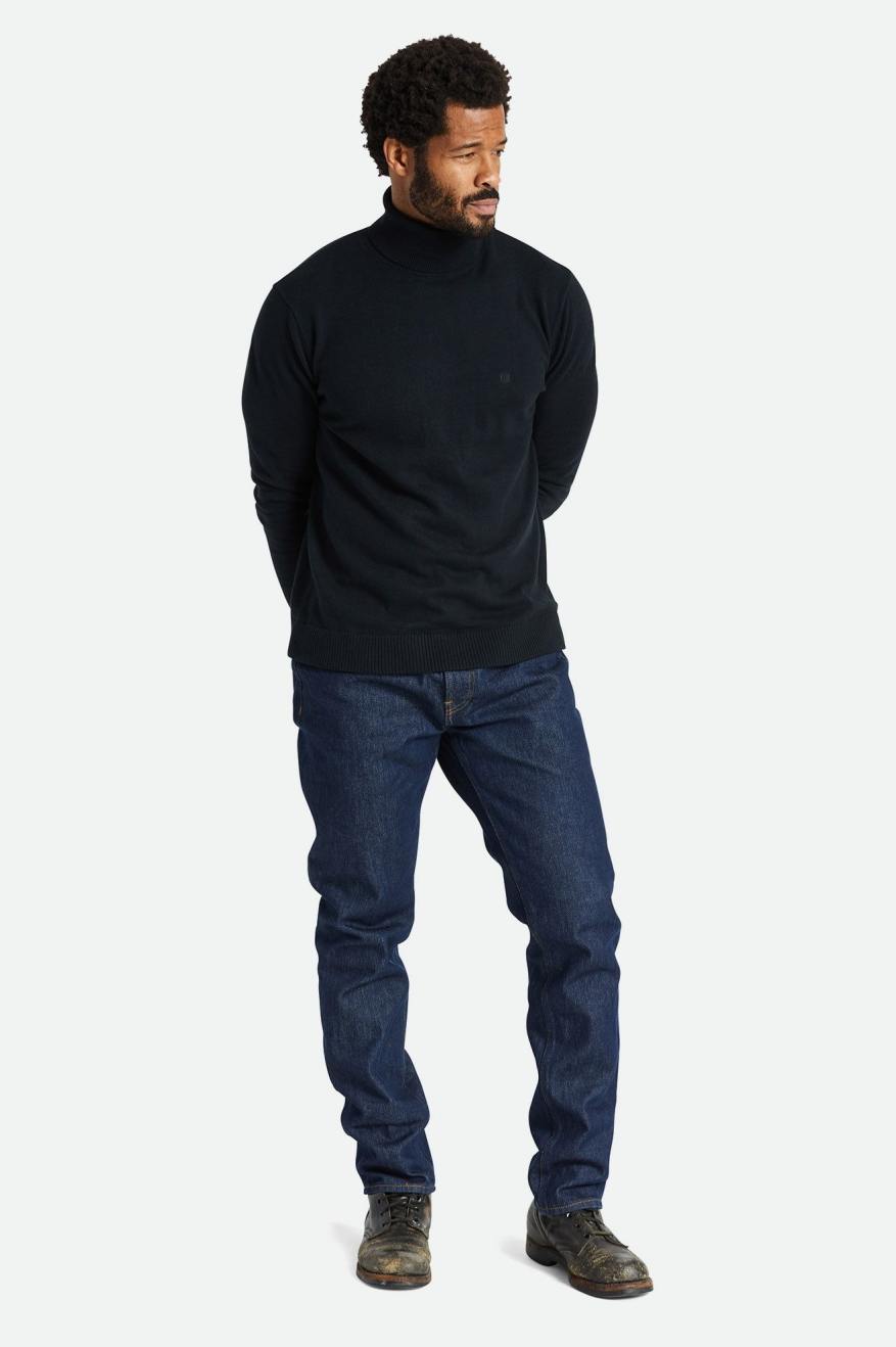 Brixton Reserve Cashmere L/S Turtleneck Pleteniny Panske Čierne | 132047ZIB