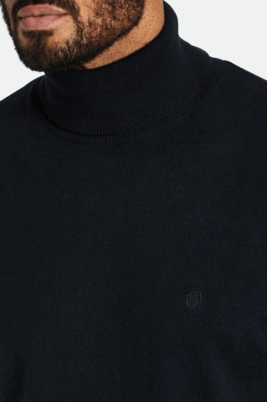 Brixton Reserve Cashmere L/S Turtleneck Pleteniny Panske Čierne | 132047ZIB