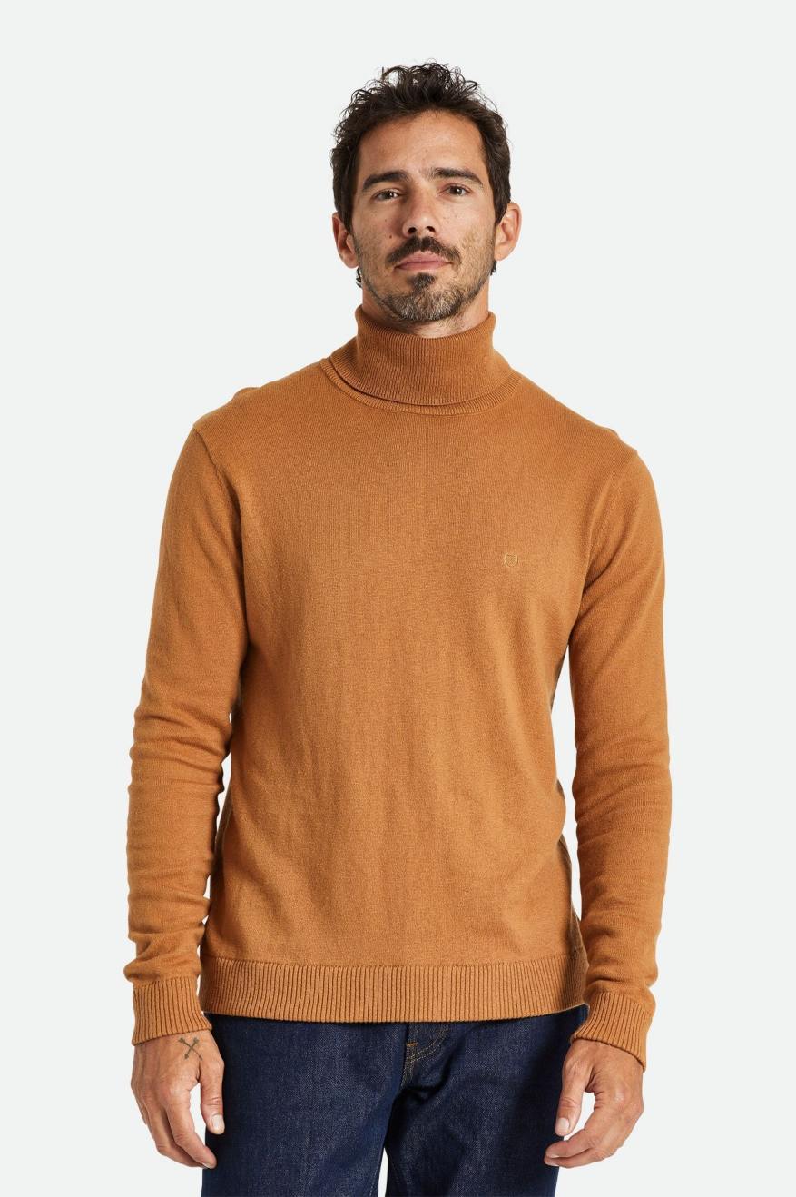 Brixton Reserve Cashmere L/S Turtleneck Pleteniny Panske Hnede | 795420LIQ