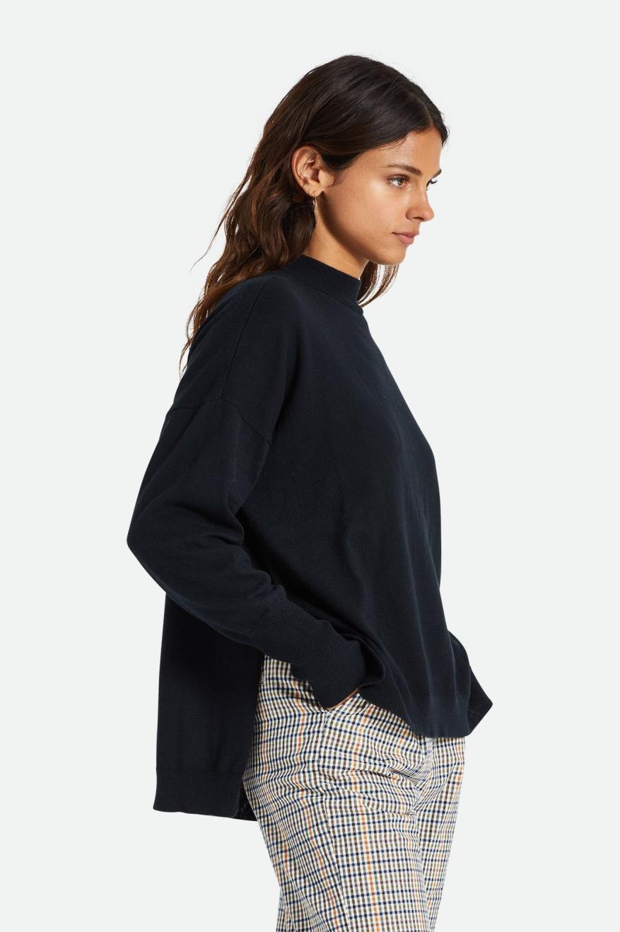 Brixton Reserve Oversized Cashmere Svetre Damske Čierne | 407891EWQ