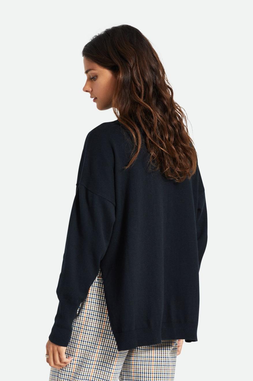 Brixton Reserve Oversized Cashmere Svetre Damske Čierne | 407891EWQ