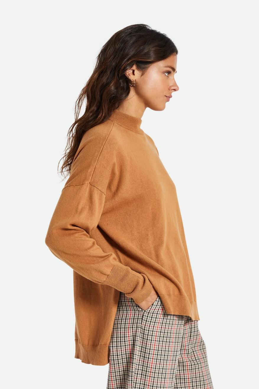 Brixton Reserve Oversized Cashmere Svetre Damske Hnede | 573426VYK