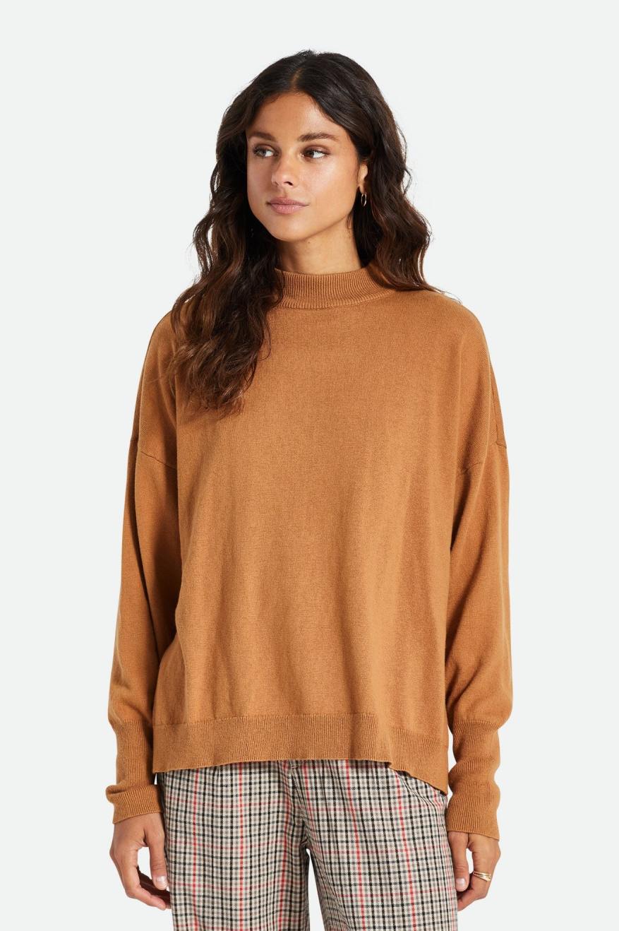 Brixton Reserve Oversized Cashmere Svetre Damske Hnede | 573426VYK