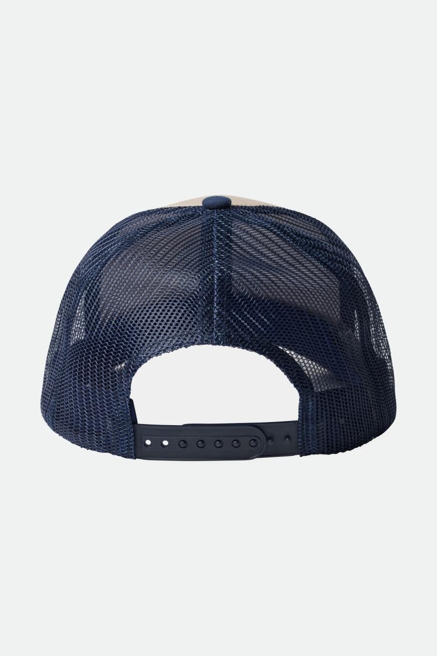 Brixton Rival Stamp NetPlus MP Trucker Hat Caps Panske Námornícka Modrá | 695327SBK